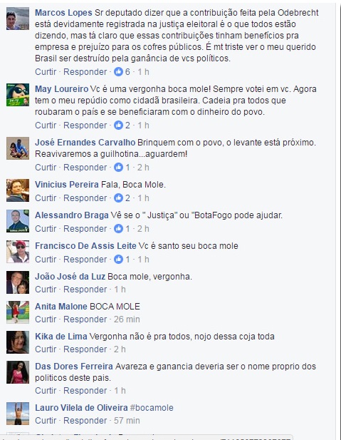 Reação dos seguidores